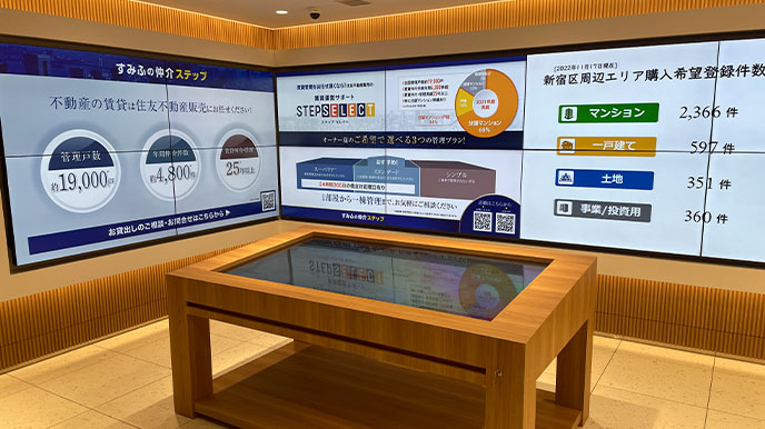 シティテラス金町の店頭パネル&デジタルサイネージ